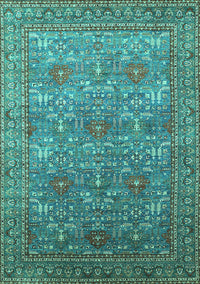 Oriental Turquoise Industrial Rug, urb1492turq