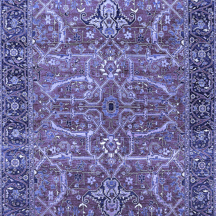 Machine Washable Oriental Blue Industrial Rug, wshurb1493blu