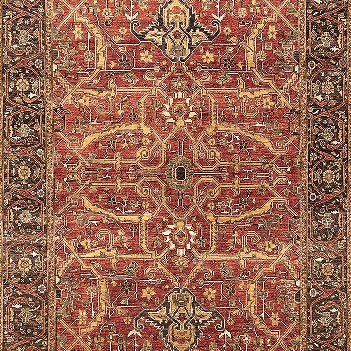 Machine Washable Oriental Brown Industrial Rug, wshurb1493brn