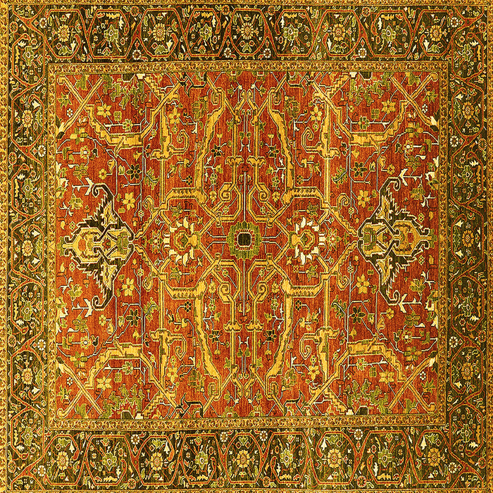 Square Oriental Yellow Industrial Rug, urb1493yw