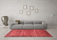 Machine Washable Oriental Red Industrial Rug, wshurb1493red