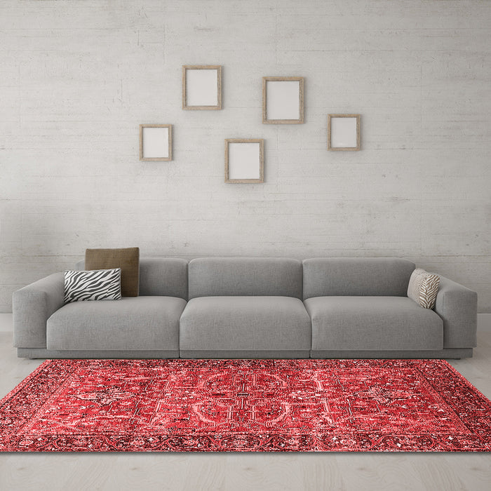 Industrial Red Washable Rugs