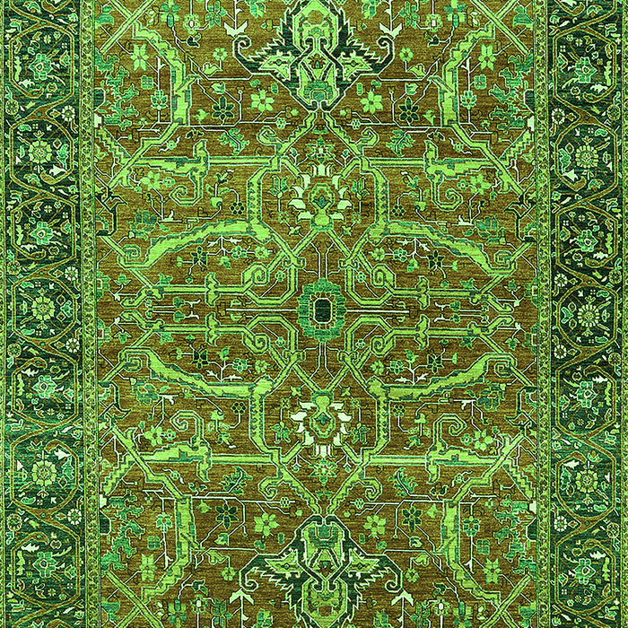 Machine Washable Oriental Green Industrial Area Rugs, wshurb1493grn