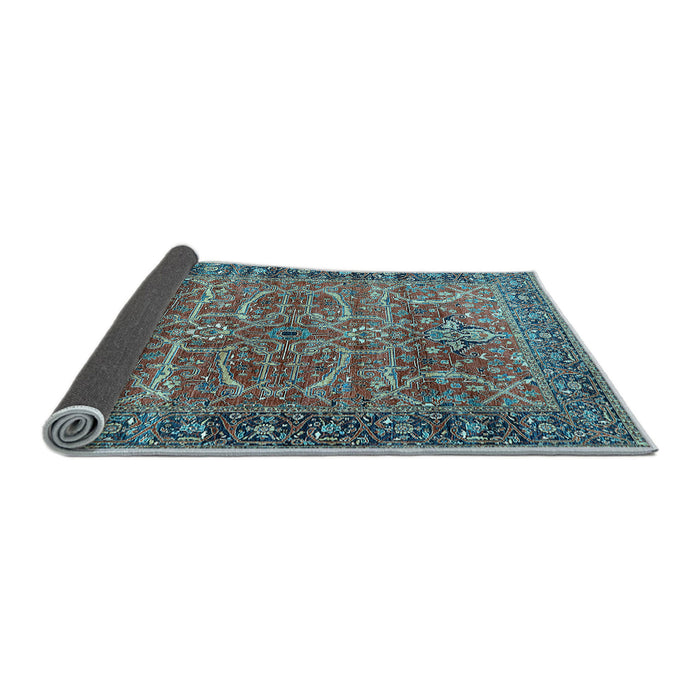 Sideview of Oriental Light Blue Industrial Rug, urb1493lblu