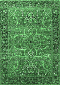 Oriental Emerald Green Industrial Rug, urb1493emgrn