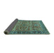 Sideview of Oriental Turquoise Industrial Rug, urb1493turq