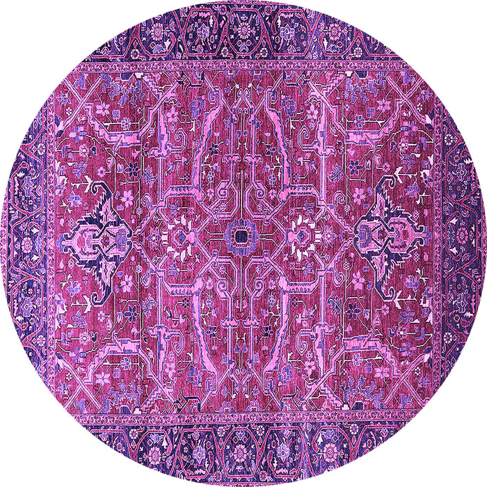 Round Oriental Purple Industrial Rug, urb1493pur