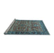 Sideview of Machine Washable Oriental Light Blue Industrial Rug, wshurb1493lblu