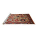 Sideview of Machine Washable Industrial Modern Light Copper Gold Rug, wshurb1494