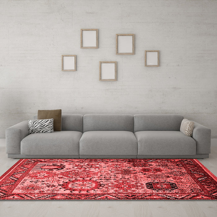 Industrial Red Washable Rugs