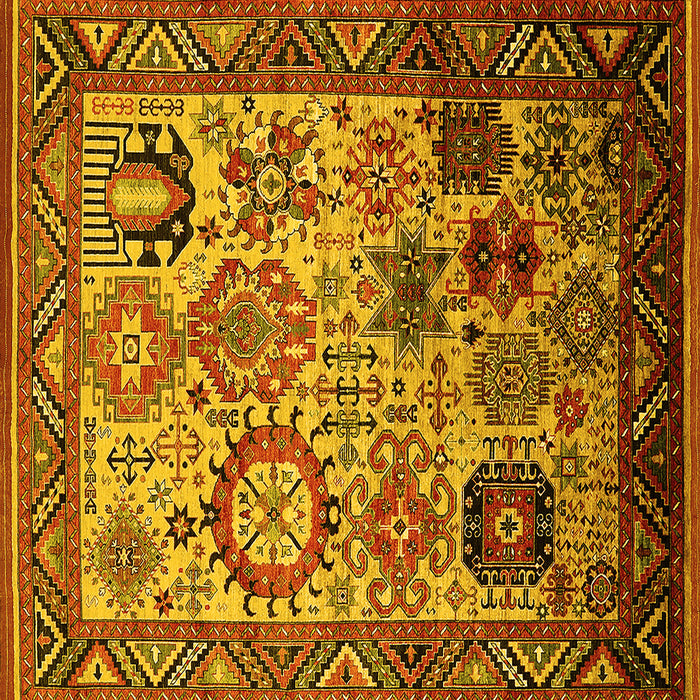 Square Oriental Yellow Industrial Rug, urb1494yw