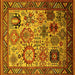 Square Oriental Yellow Industrial Rug, urb1494yw