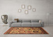 Machine Washable Oriental Brown Industrial Rug in a Living Room,, wshurb1494brn