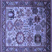 Square Oriental Blue Industrial Rug, urb1494blu