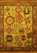 Machine Washable Oriental Yellow Industrial Rug, wshurb1494yw