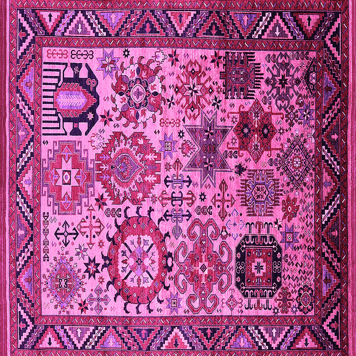 Square Oriental Pink Industrial Rug, urb1494pnk