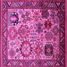 Square Oriental Pink Industrial Rug, urb1494pnk