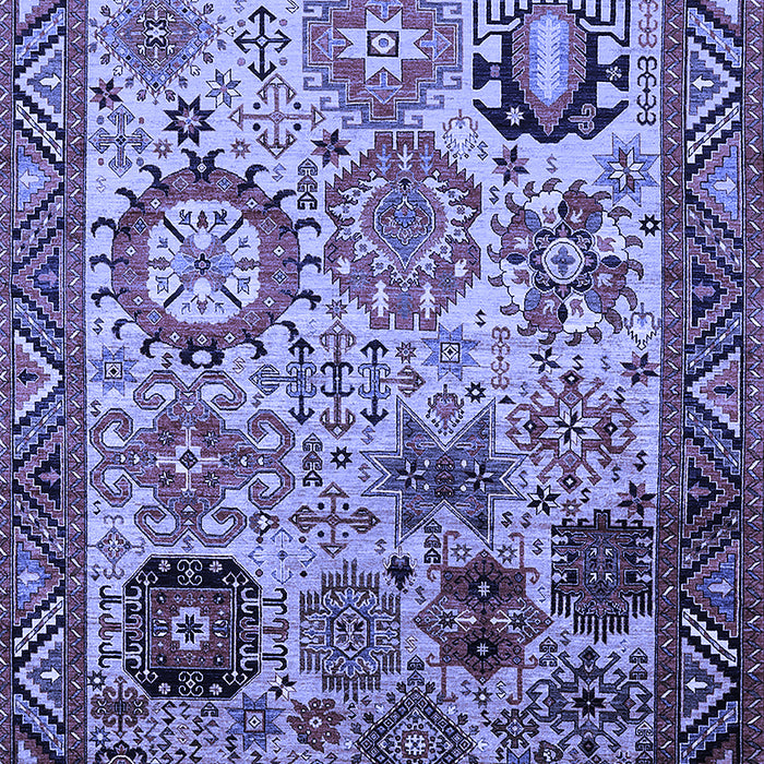 Machine Washable Oriental Blue Industrial Rug, wshurb1494blu