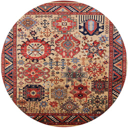 Round Machine Washable Industrial Modern Light Copper Gold Rug, wshurb1494