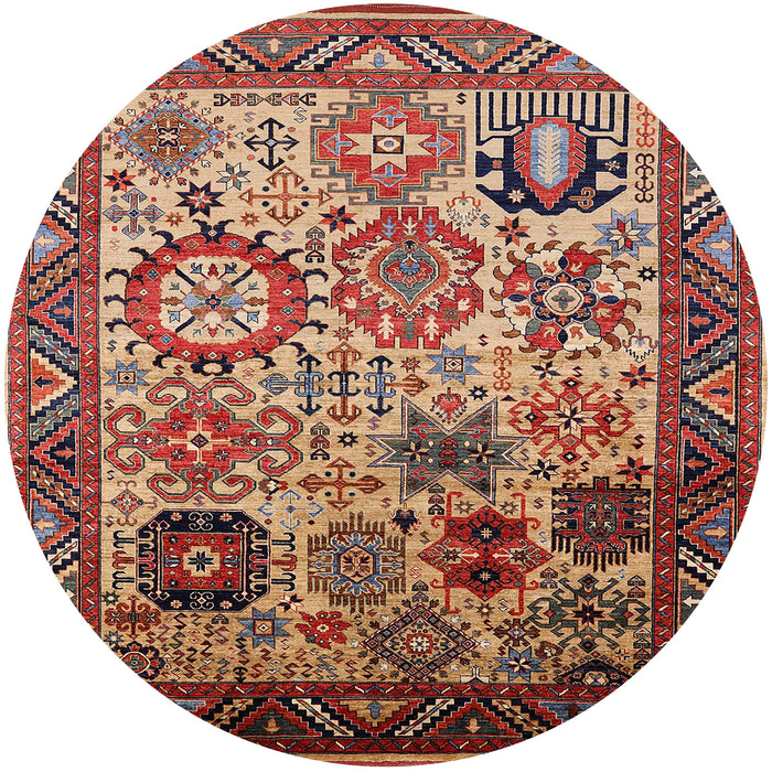 Round Machine Washable Industrial Modern Light Copper Gold Rug, wshurb1494