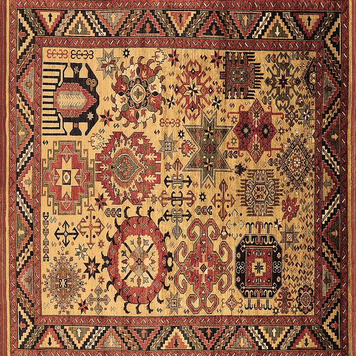 Square Oriental Brown Industrial Rug, urb1494brn