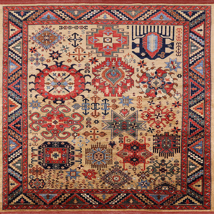 Square Machine Washable Industrial Modern Light Copper Gold Rug, wshurb1494