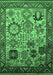 Machine Washable Oriental Emerald Green Industrial Area Rugs, wshurb1494emgrn
