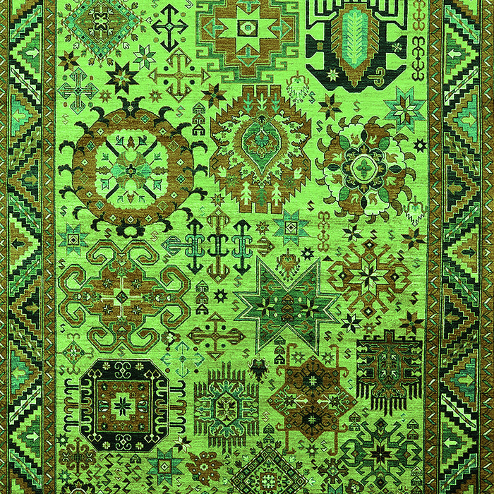 Machine Washable Oriental Green Industrial Area Rugs, wshurb1494grn
