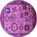 Round Oriental Purple Industrial Rug, urb1494pur