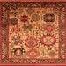 Square Oriental Orange Industrial Rug, urb1494org