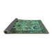 Sideview of Oriental Turquoise Industrial Rug, urb1494turq