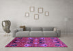 Machine Washable Oriental Purple Industrial Area Rugs in a Living Room, wshurb1495pur