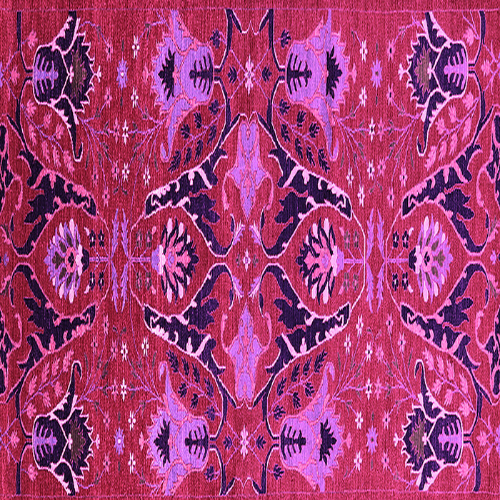 Square Machine Washable Oriental Pink Industrial Rug, wshurb1495pnk