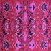 Square Machine Washable Oriental Pink Industrial Rug, wshurb1495pnk