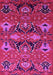 Machine Washable Oriental Pink Industrial Rug, wshurb1495pnk