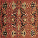 Square Oriental Brown Industrial Rug, urb1495brn