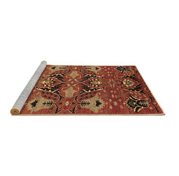 Sideview of Machine Washable Oriental Brown Industrial Rug, wshurb1495brn
