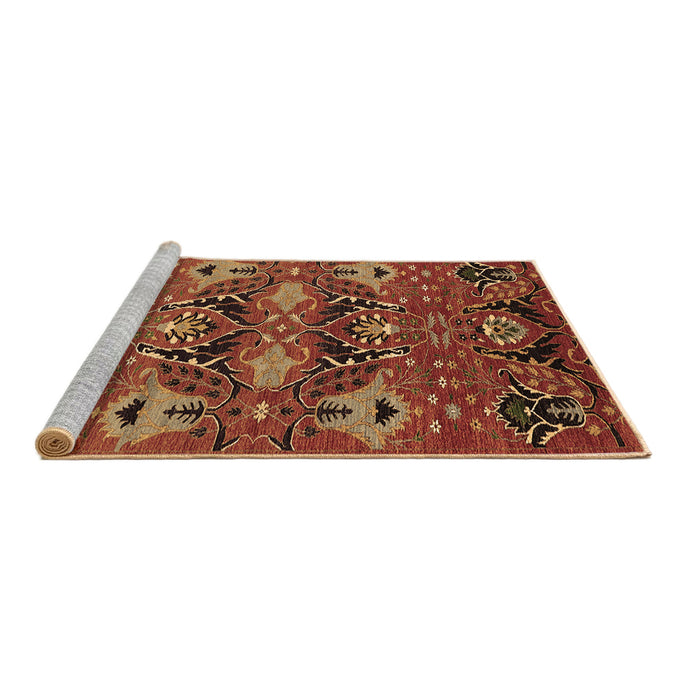 Sideview of Machine Washable Oriental Brown Industrial Rug, wshurb1495brn
