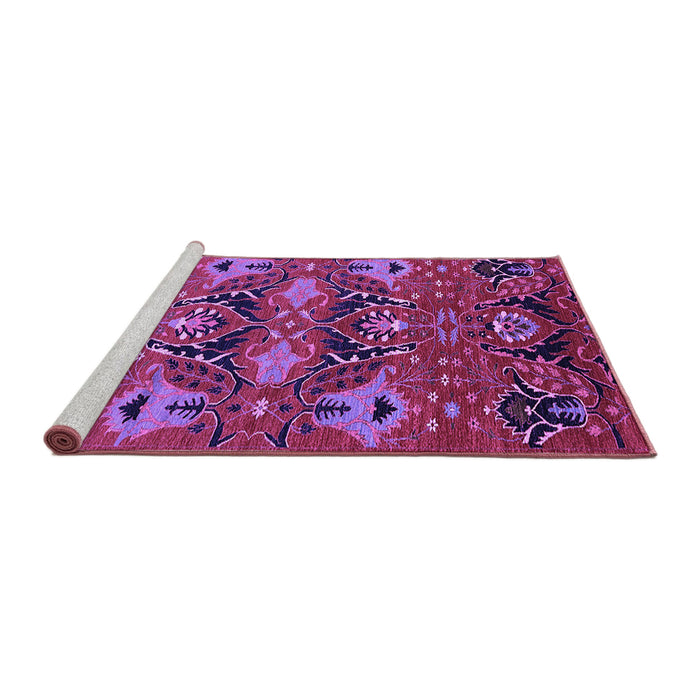 Sideview of Machine Washable Oriental Purple Industrial Area Rugs, wshurb1495pur