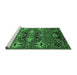 Sideview of Machine Washable Oriental Emerald Green Industrial Area Rugs, wshurb1495emgrn