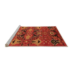 Sideview of Machine Washable Oriental Orange Industrial Area Rugs, wshurb1495org