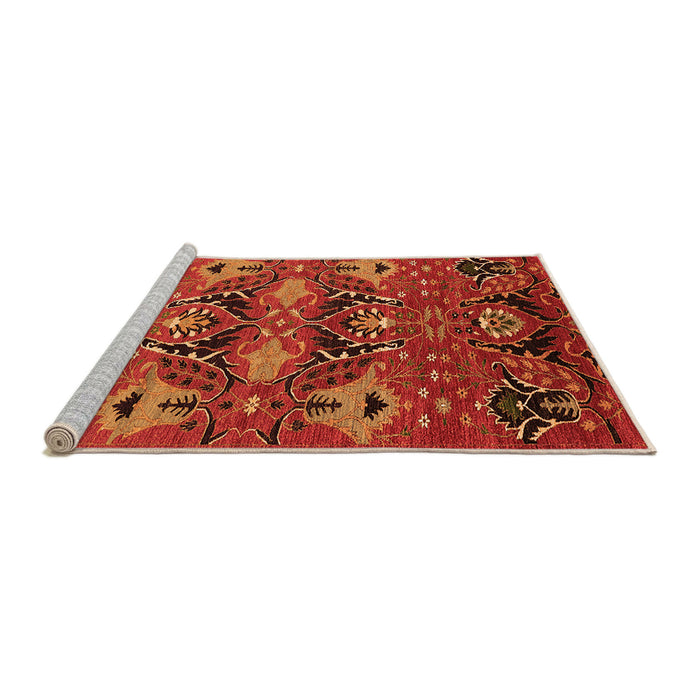 Sideview of Machine Washable Oriental Orange Industrial Area Rugs, wshurb1495org