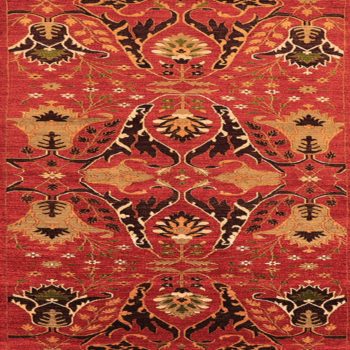 Square Machine Washable Oriental Orange Industrial Area Rugs, wshurb1495org