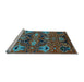 Sideview of Machine Washable Oriental Light Blue Industrial Rug, wshurb1495lblu