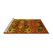 Sideview of Machine Washable Oriental Yellow Industrial Rug, wshurb1495yw