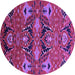 Round Oriental Purple Industrial Rug, urb1495pur