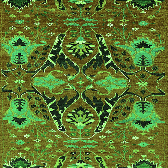 Machine Washable Oriental Green Industrial Area Rugs, wshurb1495grn