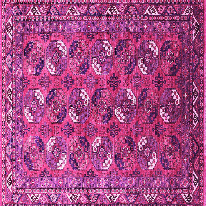 Square Machine Washable Oriental Pink Industrial Rug, wshurb1496pnk