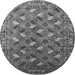 Round Machine Washable Oriental Gray Industrial Rug, wshurb1496gry