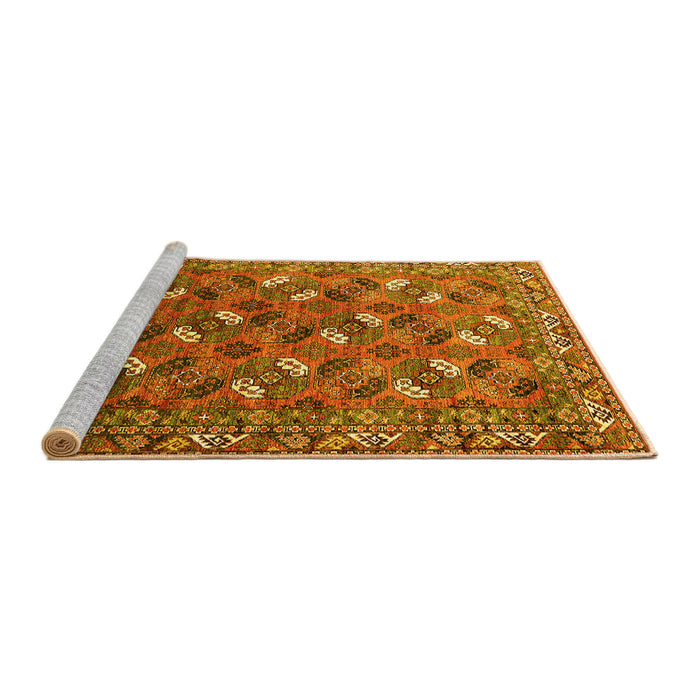 Sideview of Machine Washable Oriental Yellow Industrial Rug, wshurb1496yw